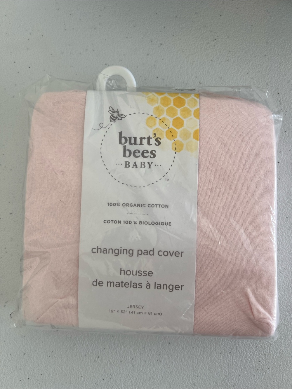 Burt's Bees Baby Soft Pink Organic Cotton Changing Pad Cover